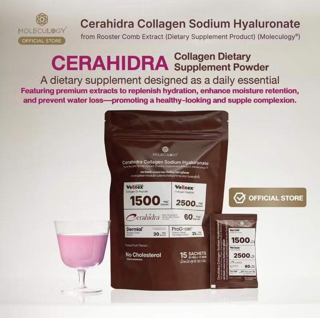 Moleculogy CERAHIDRA Collagen Sodium  Hyaluronate (15 Sachets)